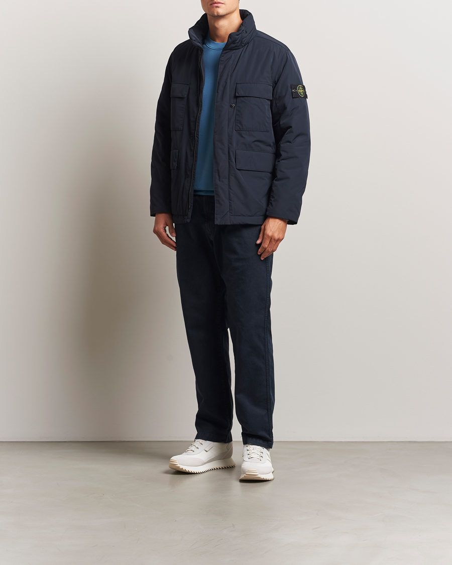 Stone Island Micro Twill Padded Field Jacket Navy at CareOfCarl.com