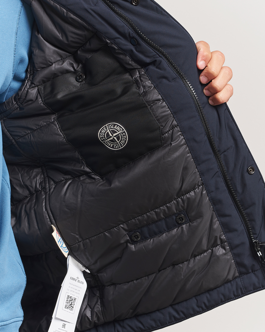 Stone Island Micro Twill Padded Field Jacket Navy at CareOfCarl.com