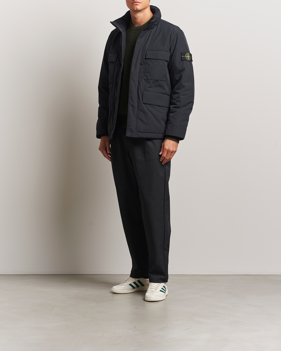 Stone Island Micro Twill Padded Field Jacket Black at CareOfCarl.com