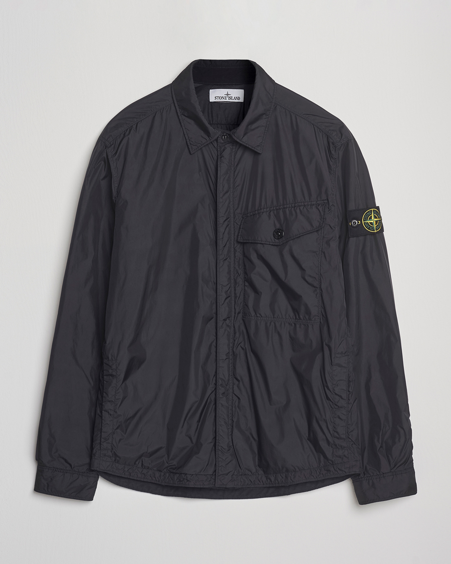 Stone Island Crinkle Reps Padded Shirt Jacket Black at