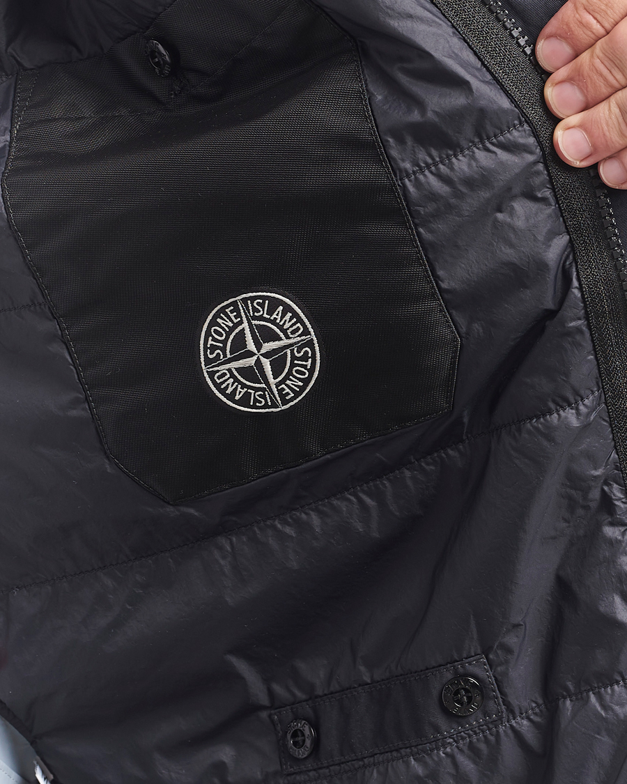 Stone Island Crinkle Reps Padded Shirt Jacket Black at