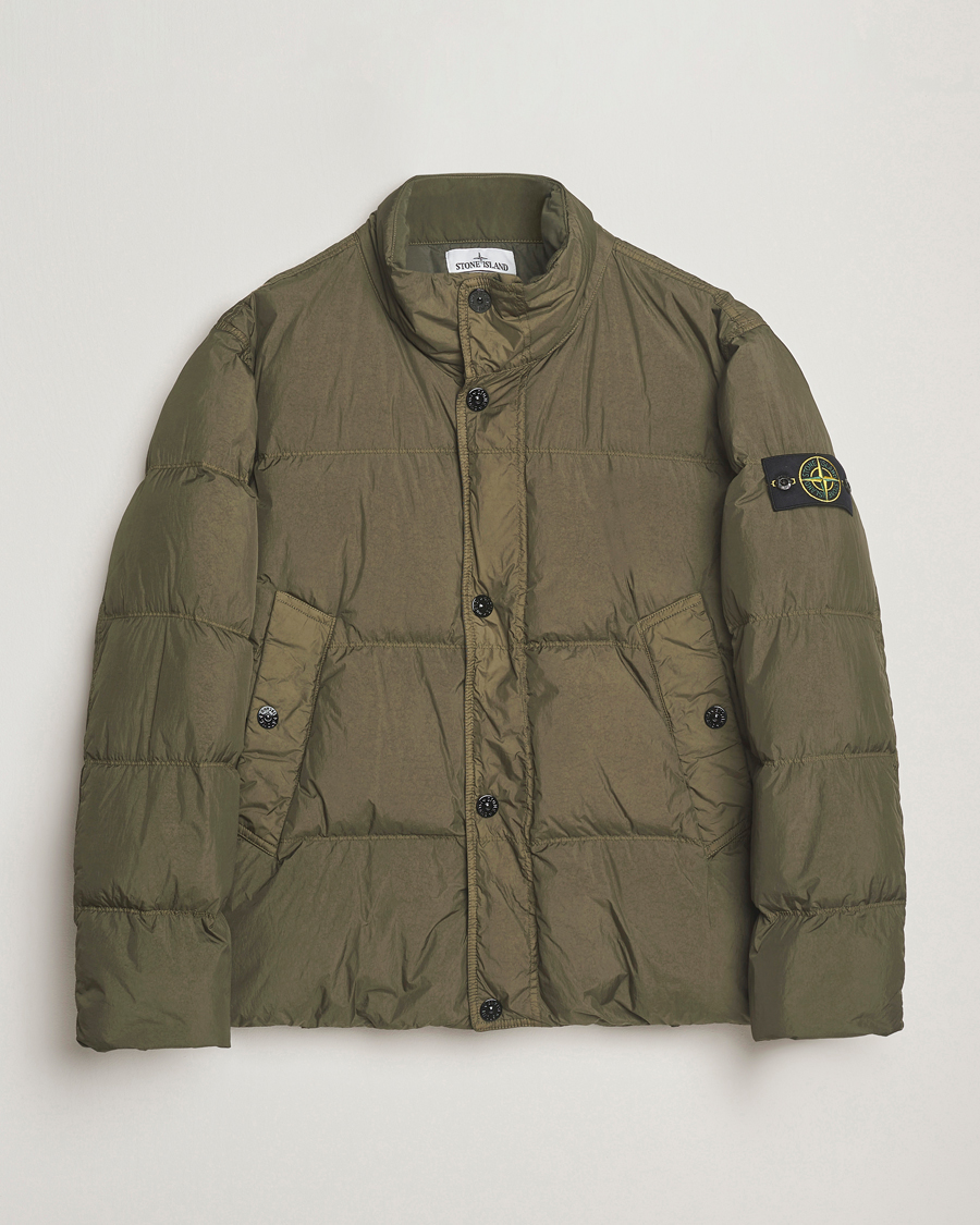 Men | Coats & Jackets | Stone Island | Crinkle Reps Down Jacket Military Green