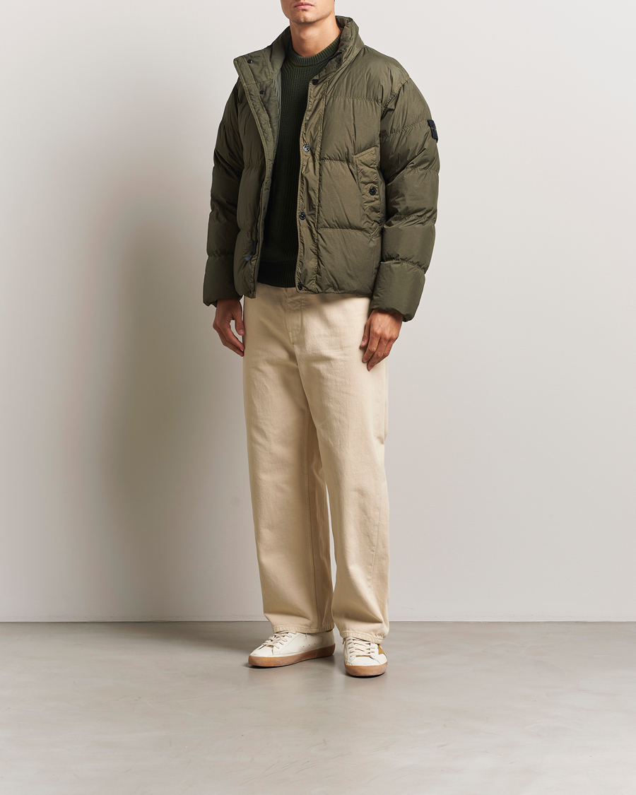 Men | Coats & Jackets | Stone Island | Crinkle Reps Down Jacket Military Green