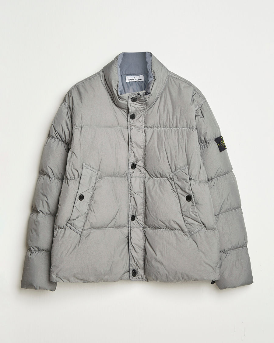 Stone Island Crinkle Reps Down Jacket Cement at CareOfCarl.com