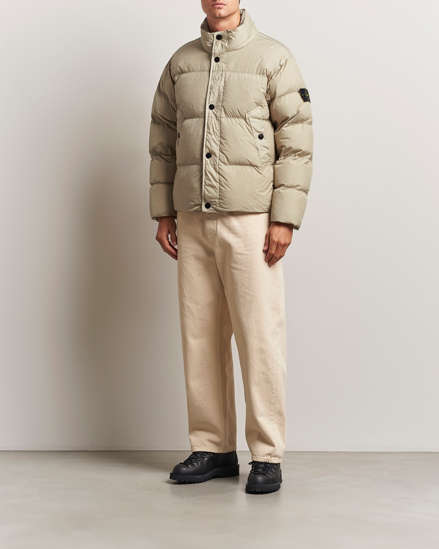 Men | Coats & Jackets | Stone Island | Crinkle Reps Down Jacket Beige