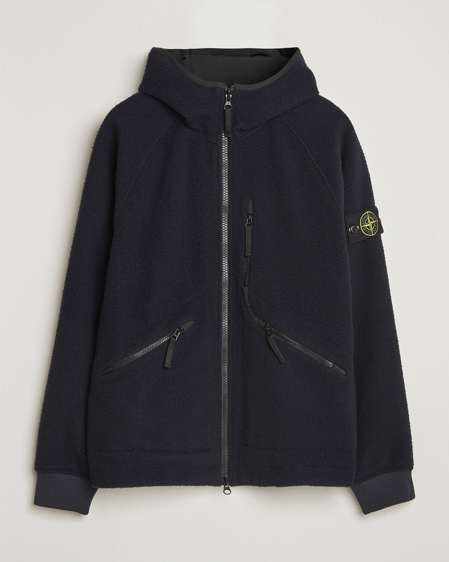 Stone Island Panno Ratinato Wool Jacket Navy at CareOfCarl.com