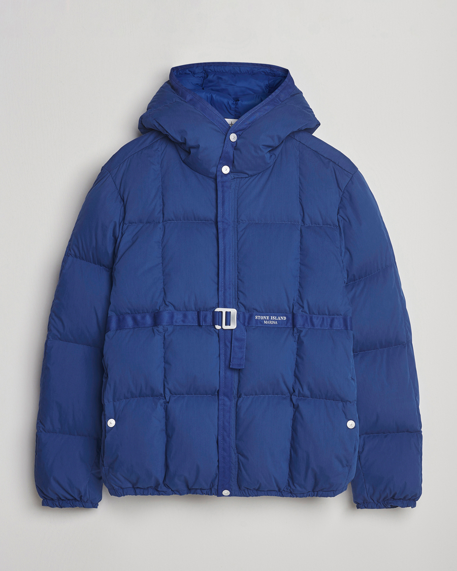 Men | Coats & Jackets | Stone Island | Marina Cotton/Nylon Tela Down Jacket Bright Blue