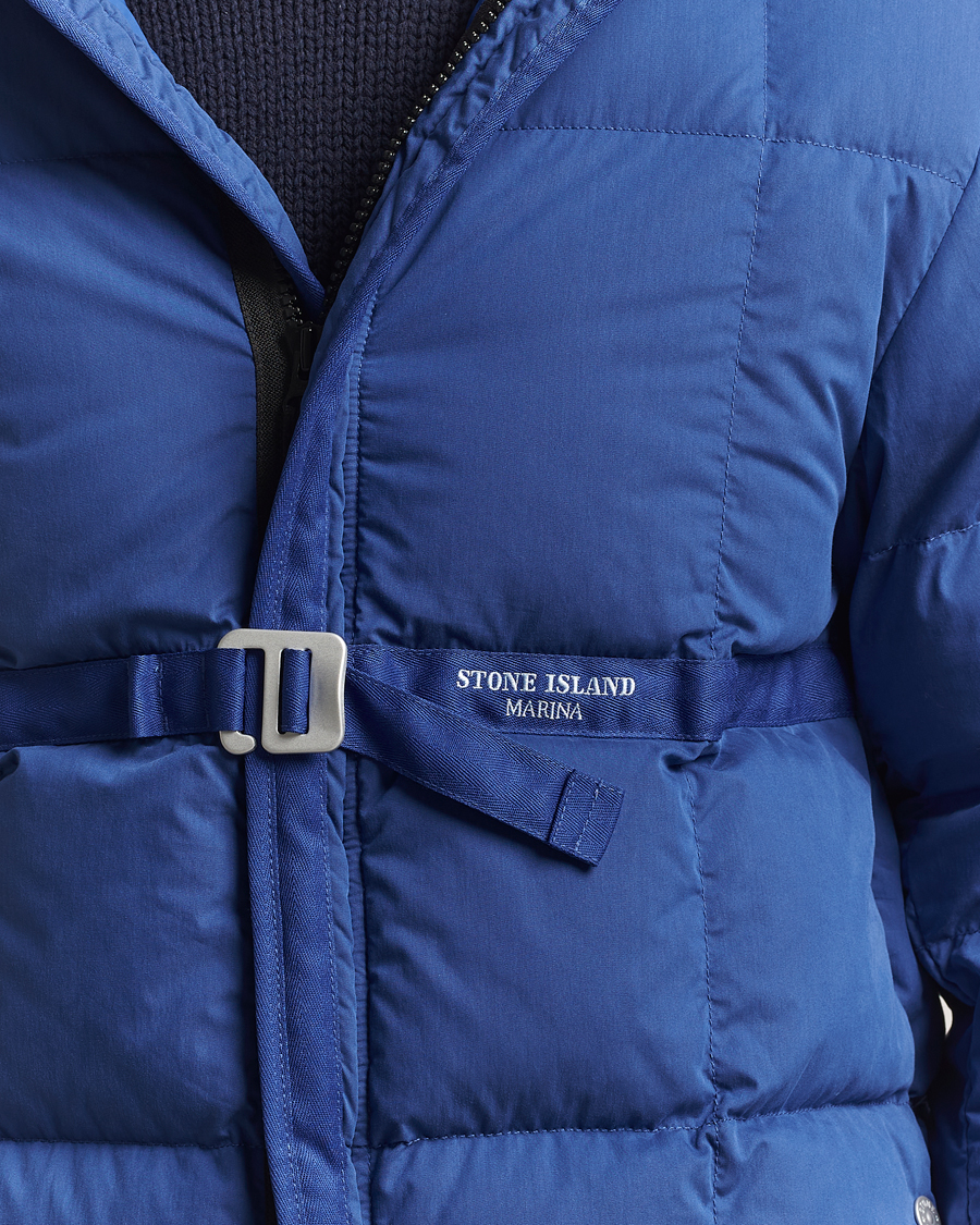 Men | Coats & Jackets | Stone Island | Marina Cotton/Nylon Tela Down Jacket Bright Blue