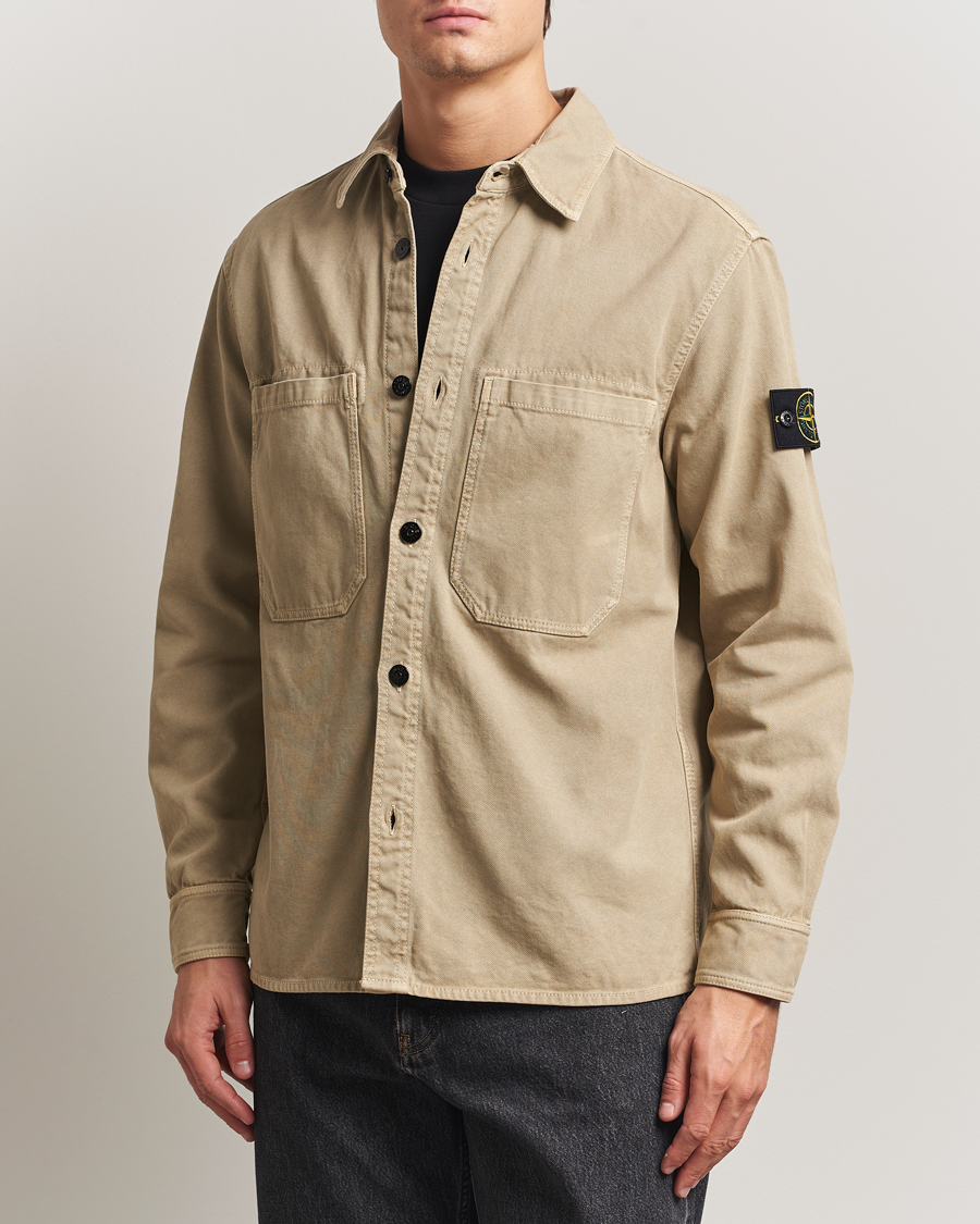 Stone Island Organic Panama Cotton Overshirt Desert at CareOfCarl.com