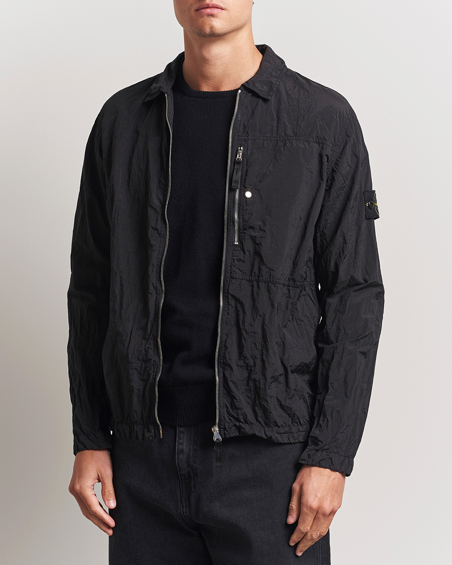 STONE  ZIP OVERSHIRT Lサイズ Stone Island Nylon Metal Zip Overshirt Black at CareOfCarl.com