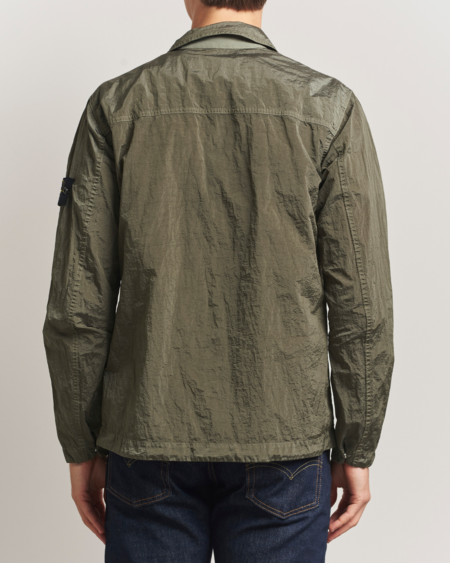 Stone Island Nylon Metal Zip Overshirt Military Green at