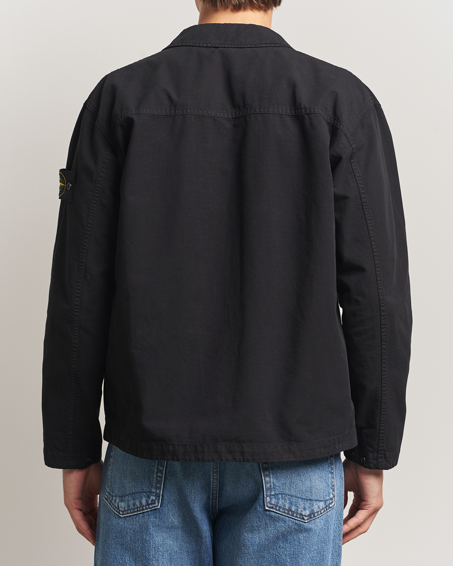 Men | Shirts | Stone Island | Organic Cotton Ripstop Overshirt Black