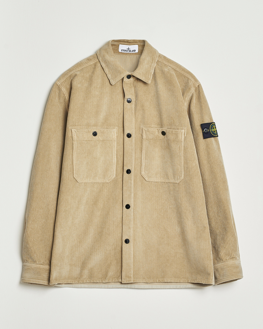 Stone Island Organic Cotton Cord Overshirt Beige at CareOfCarl.com
