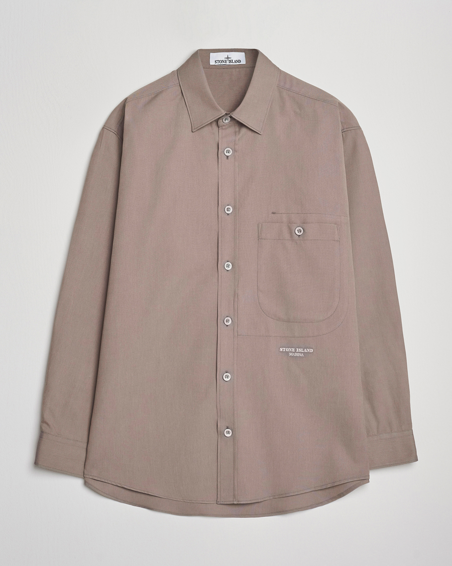 Stone Island Marina Organic Oxford Cotton Shirt Tobacco at