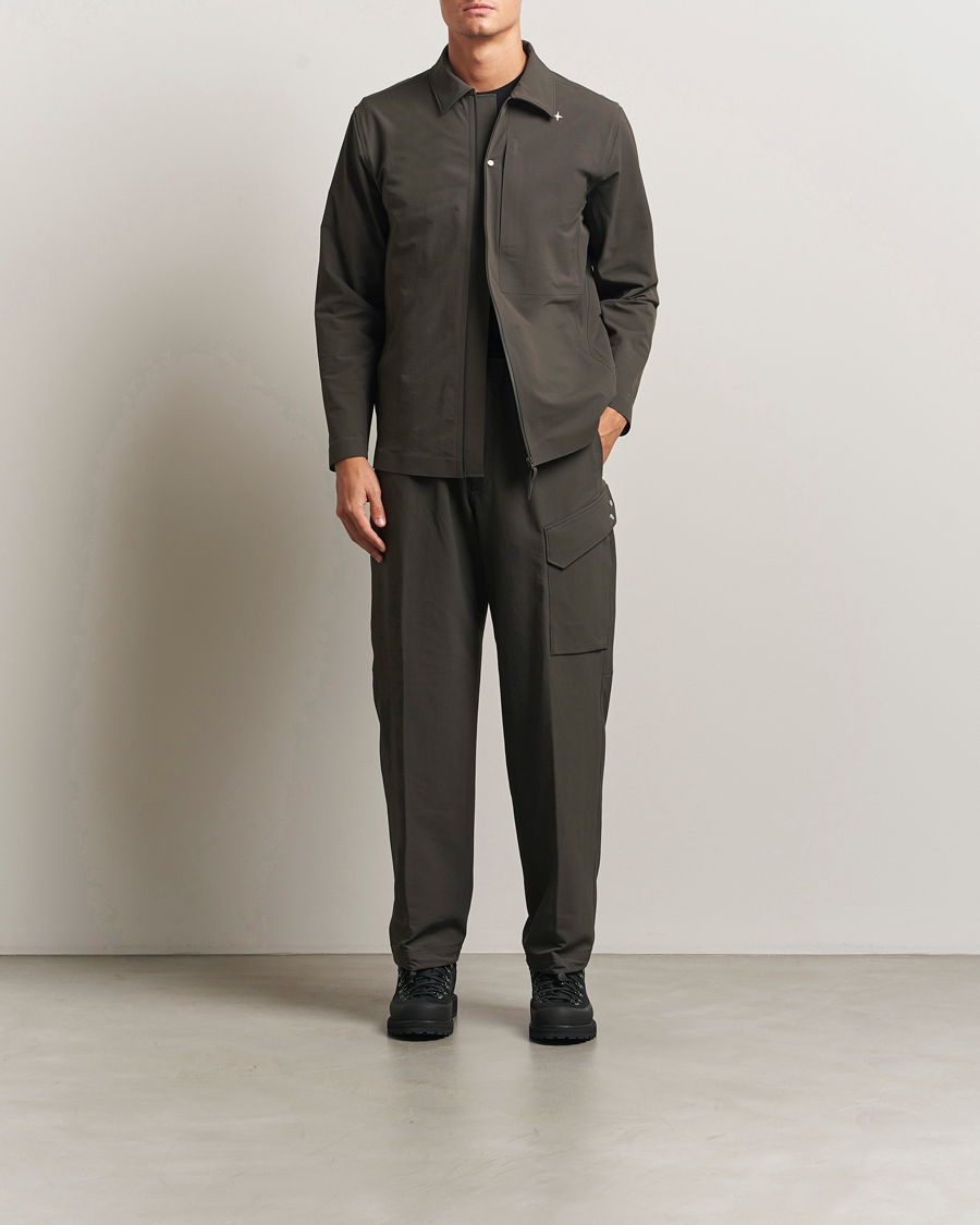 Stone Island Stellina Textured Nylon Stretch Overshirt Lead Grey