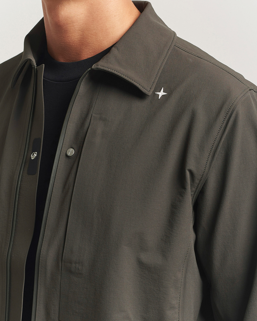 Stone Island Stellina Textured Nylon Stretch Overshirt Lead Grey