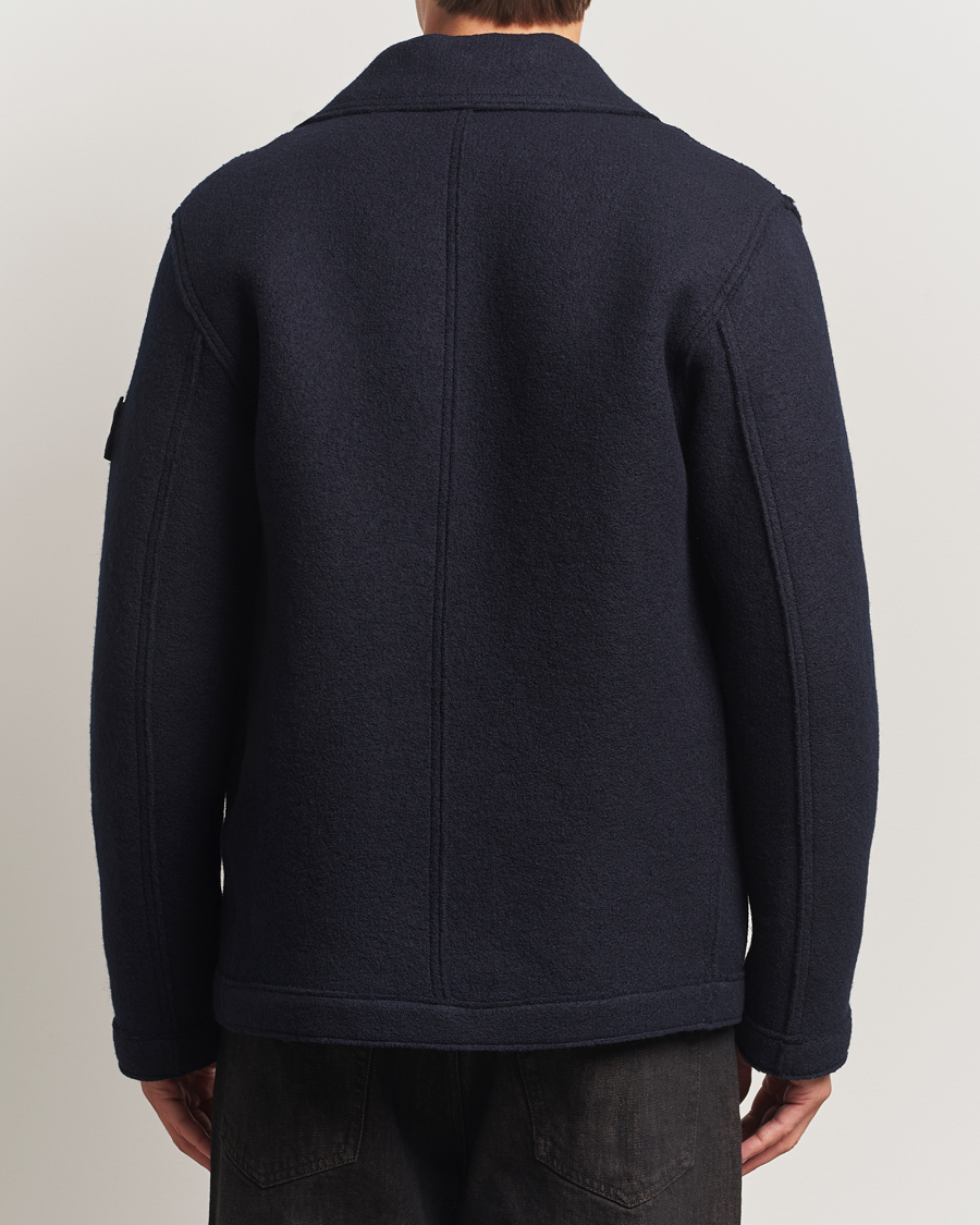 Men | Coats & Jackets | Stone Island | Double Breasted Felted Wool Peacoat Navy