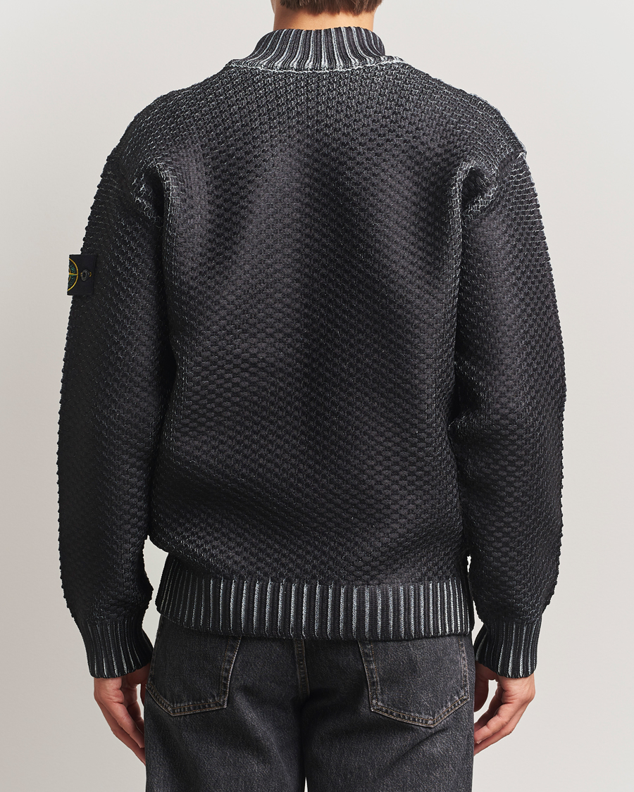 Men | Sweaters & Knitwear | Stone Island | Printed Heavy Zip Cardigan Pearl Grey