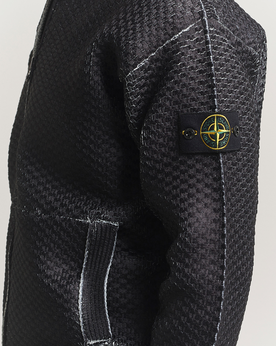 Men | Sweaters & Knitwear | Stone Island | Printed Heavy Zip Cardigan Pearl Grey