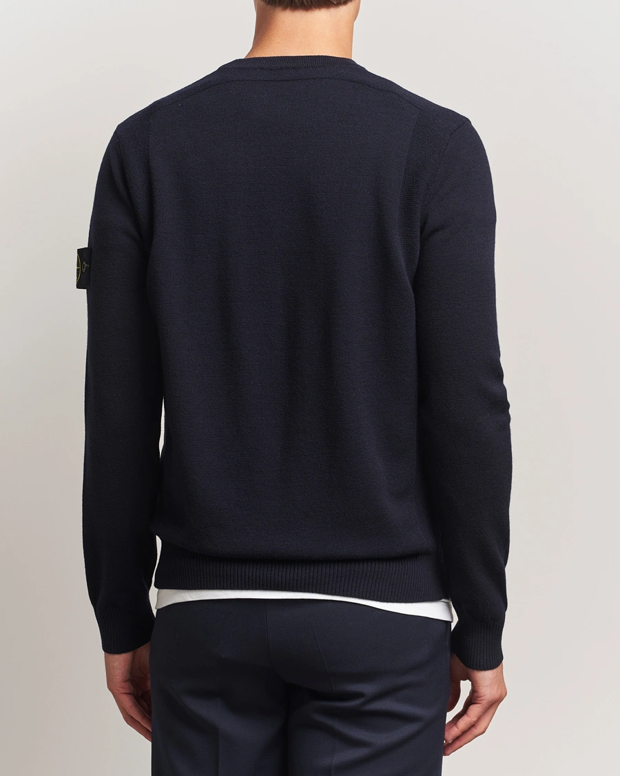 Stone Island Stretch Wool Knitted Jumper Navy at CareOfCarl.com