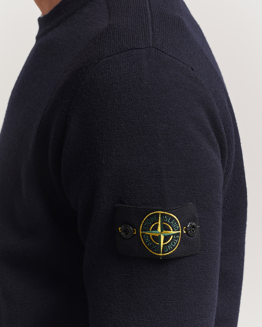 Stone Island Stretch Wool Knitted Jumper Navy at CareOfCarl.com