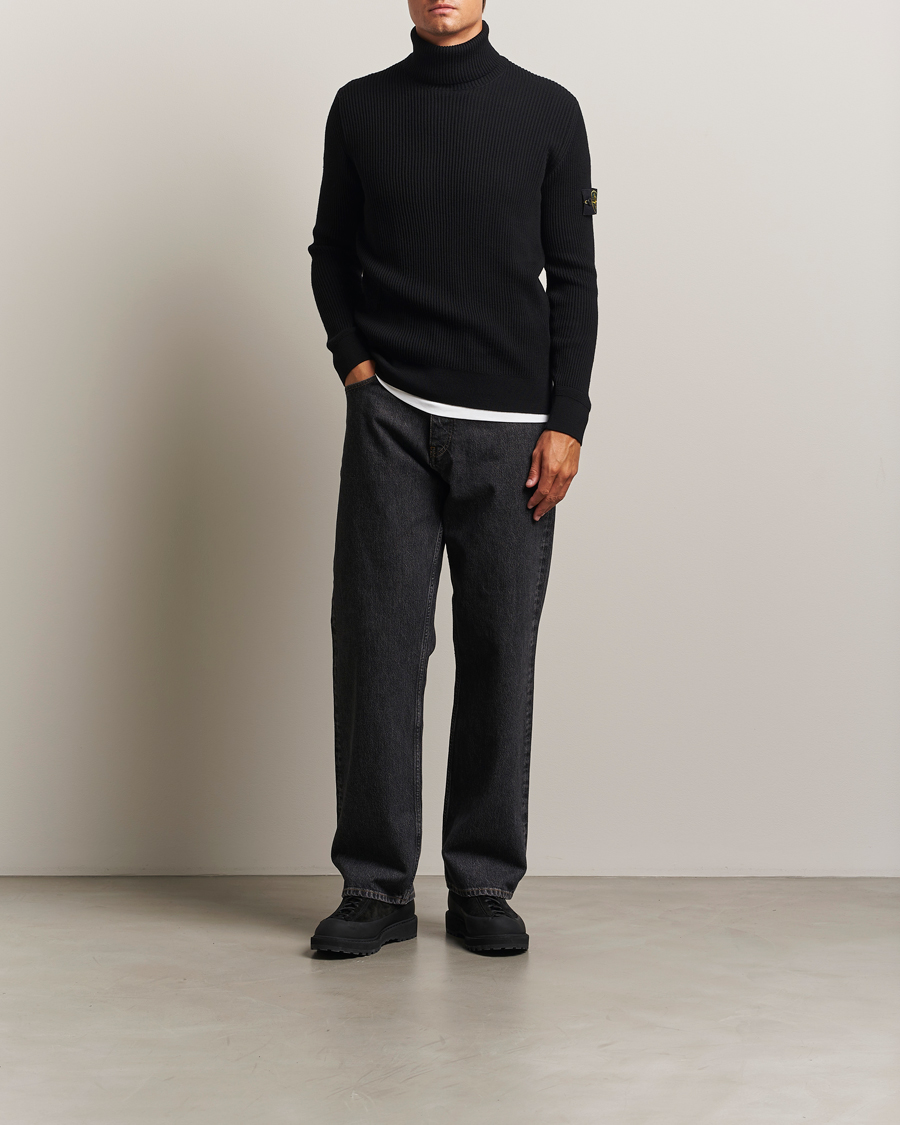 STONE  TURTLENECK KNIT BLACK Mサイズ Stone Island - Cotton turtleneck sweater black - The Corner