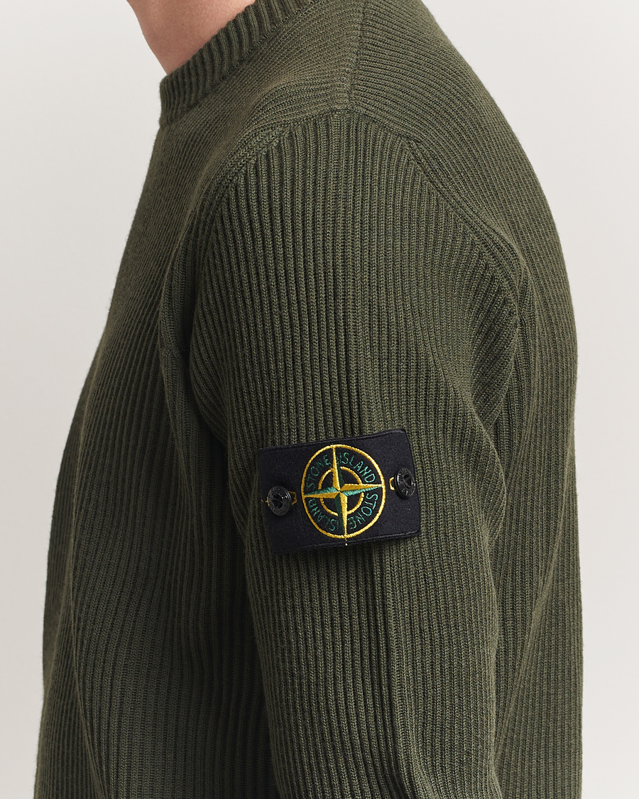 Men | Sweaters & Knitwear | Stone Island | Full Rib Crewneck Military Green
