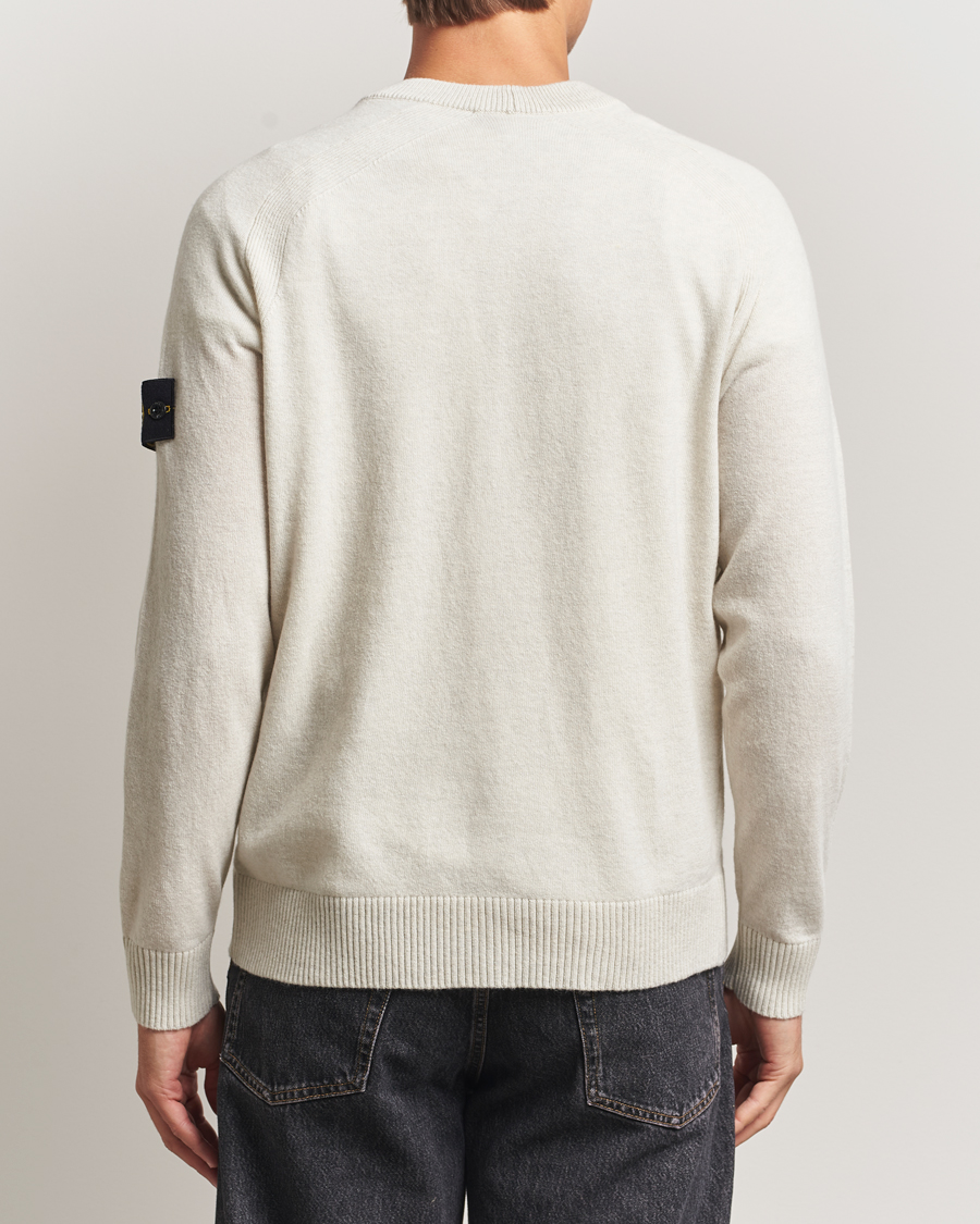 Men | Sweaters & Knitwear | Stone Island | Knitted Geelong Wool Cardigan Ivory Melange