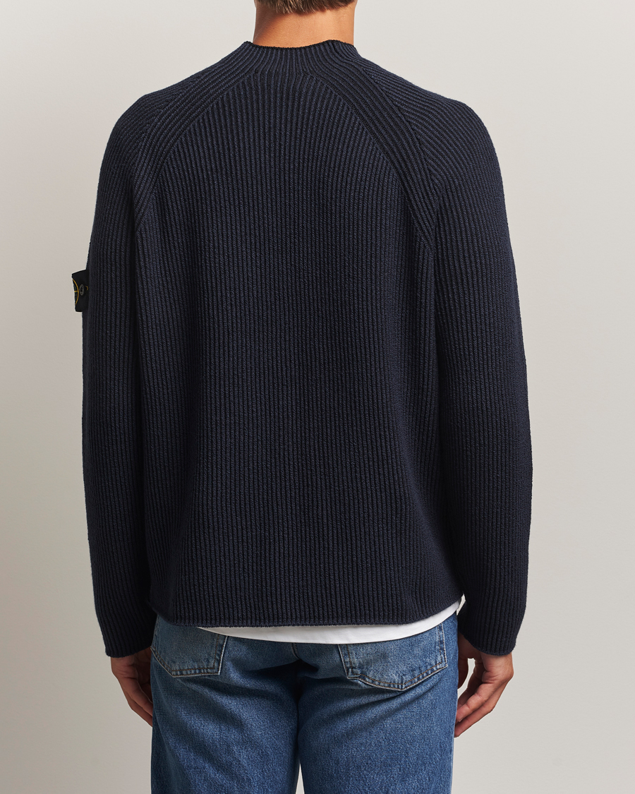 Men | Sweaters & Knitwear | Stone Island | Vanisé Full Rib Wool Crew Neck Navy
