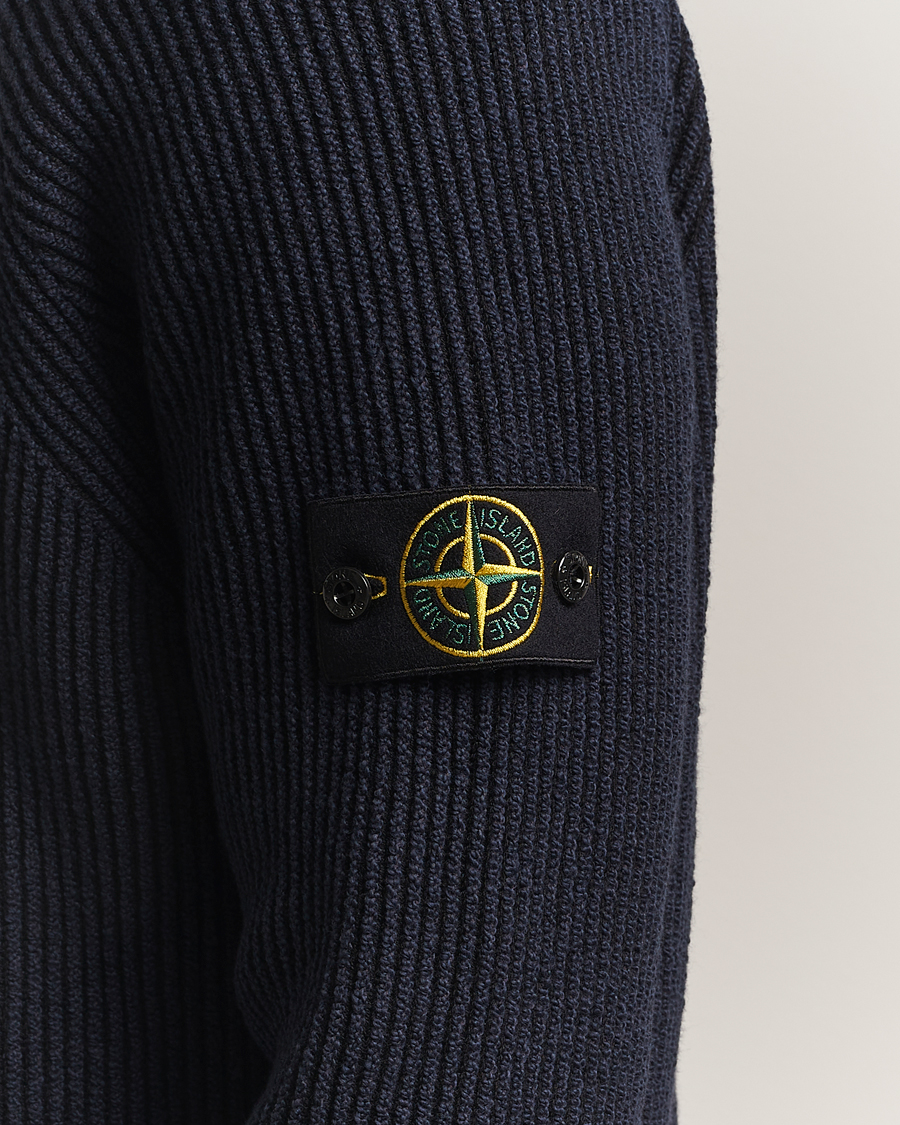 Men | Sweaters & Knitwear | Stone Island | Vanisé Full Rib Wool Crew Neck Navy