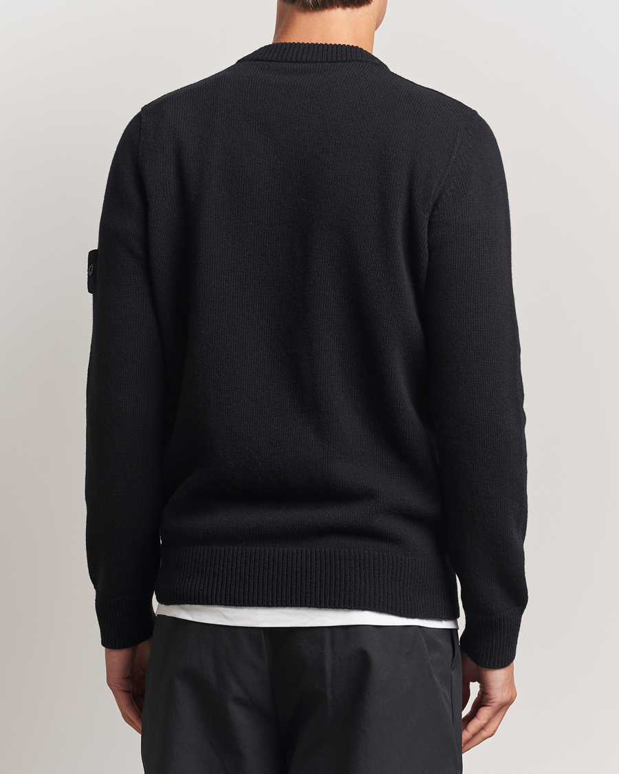 Stone Island Knitted Lambswool V-Neck Black at CareOfCarl.com