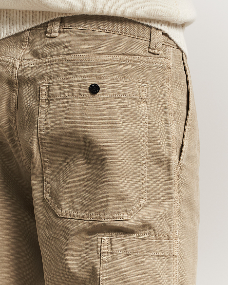 Men | Trousers | Stone Island | Panama Cotton Old Effect Trousers Desert