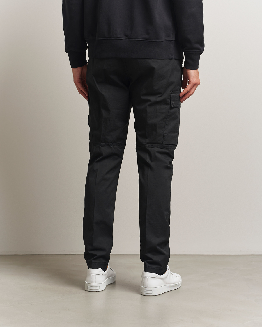 Stone Island Supima Cotton Stretch Cargo Trousers Black at