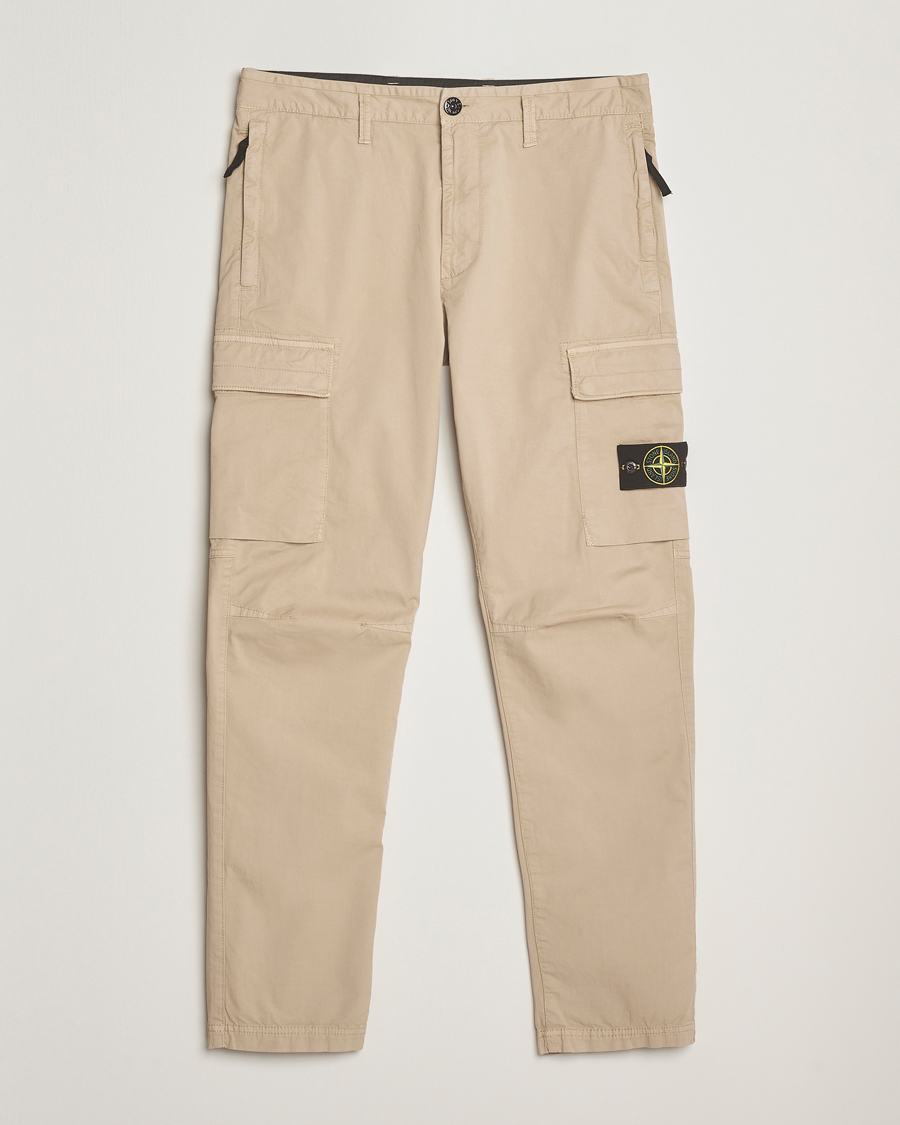 Stone Island Supima Cotton Stretch Cargo Trousers Desert at Stone Island Supima Cotton Stretch Cargo Trousers Desert at