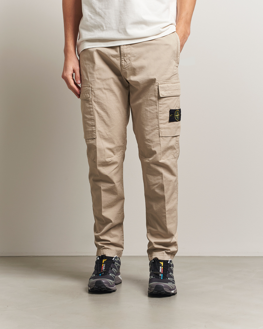 Stone Island Supima Cotton Stretch Cargo Trousers Desert at