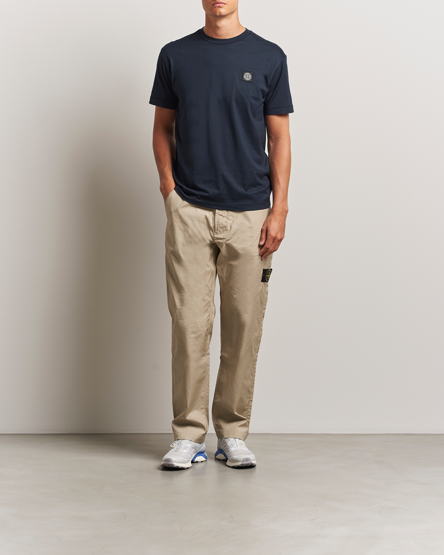 Stone Island Garment Dyed Cotton Jersey T-Shirt Navy at CareOfCarl.com