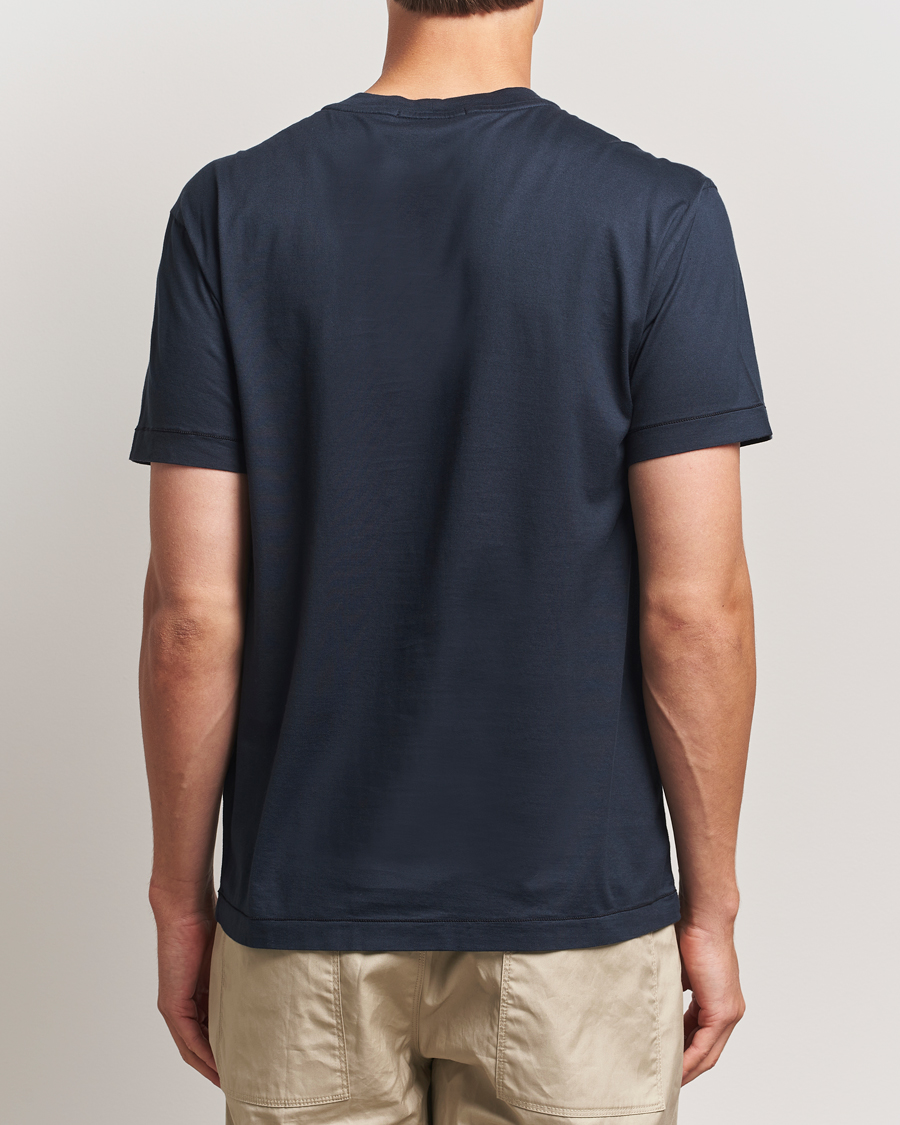 Stone Island Garment Dyed Cotton Jersey T-Shirt Navy at CareOfCarl.com