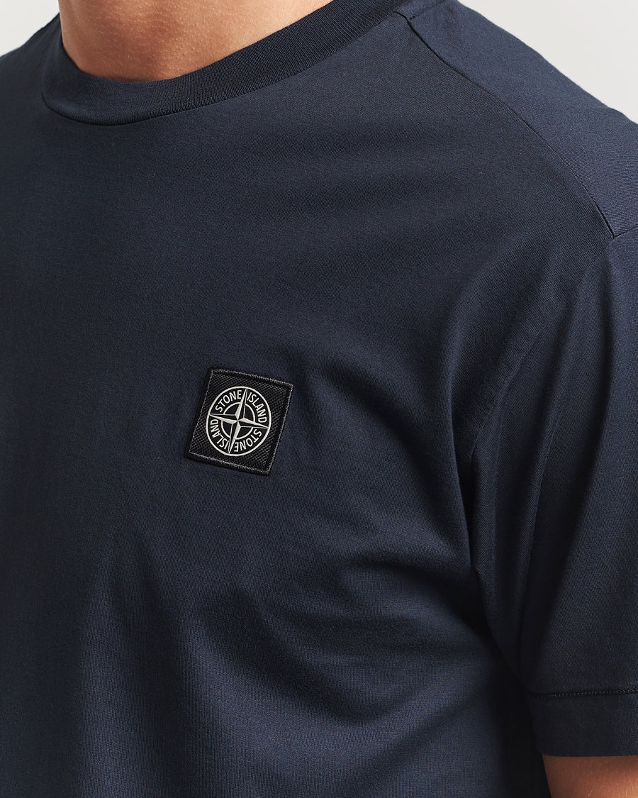 Stone Island Garment Dyed Cotton Jersey T-Shirt Navy at CareOfCarl.com