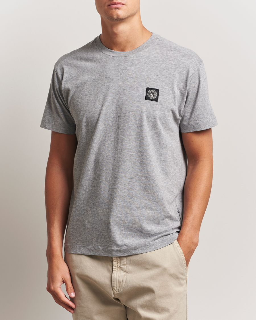 Stone Island Garment Dyed Cotton Jersey T-Shirt Grey Melange at