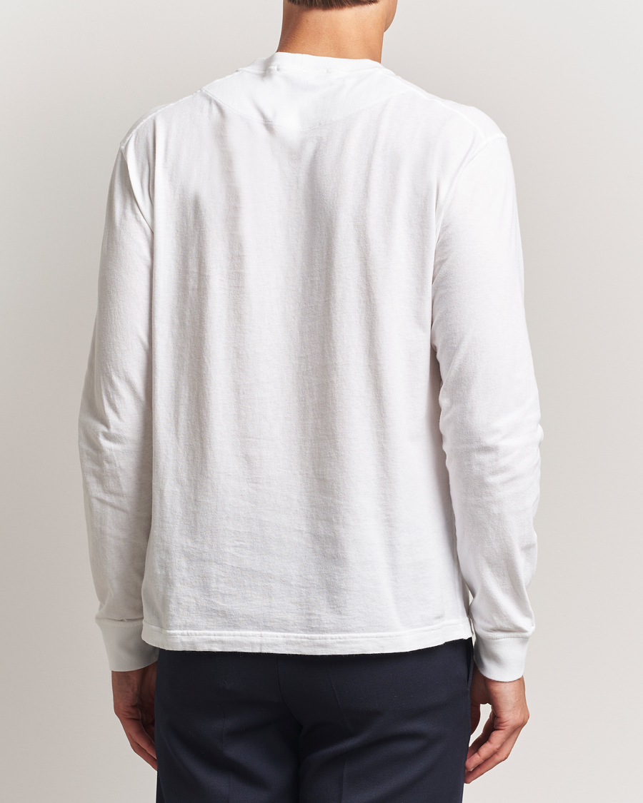 Stone Island Long Sleeve Garment Dyed Cotton Jersey T-Shirt White