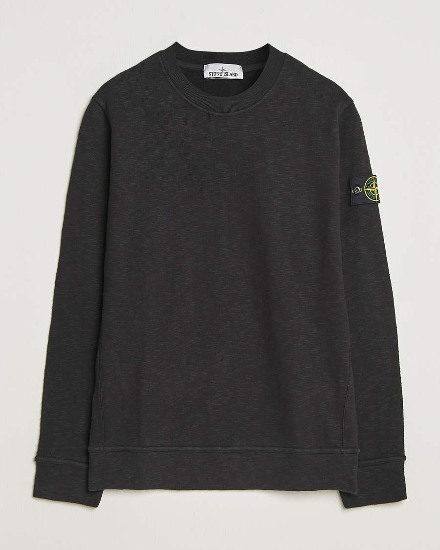 Stone Island Vanisé Brushed Heavy Cotton Sweatshirt Black at