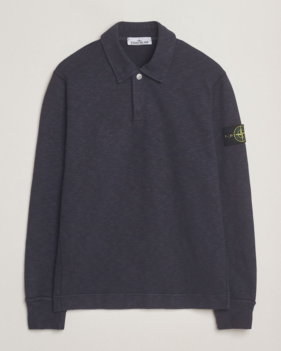 Men | Sweaters & Knitwear | Stone Island | Vanisé Brushed Heavy Cotton Polo Ink