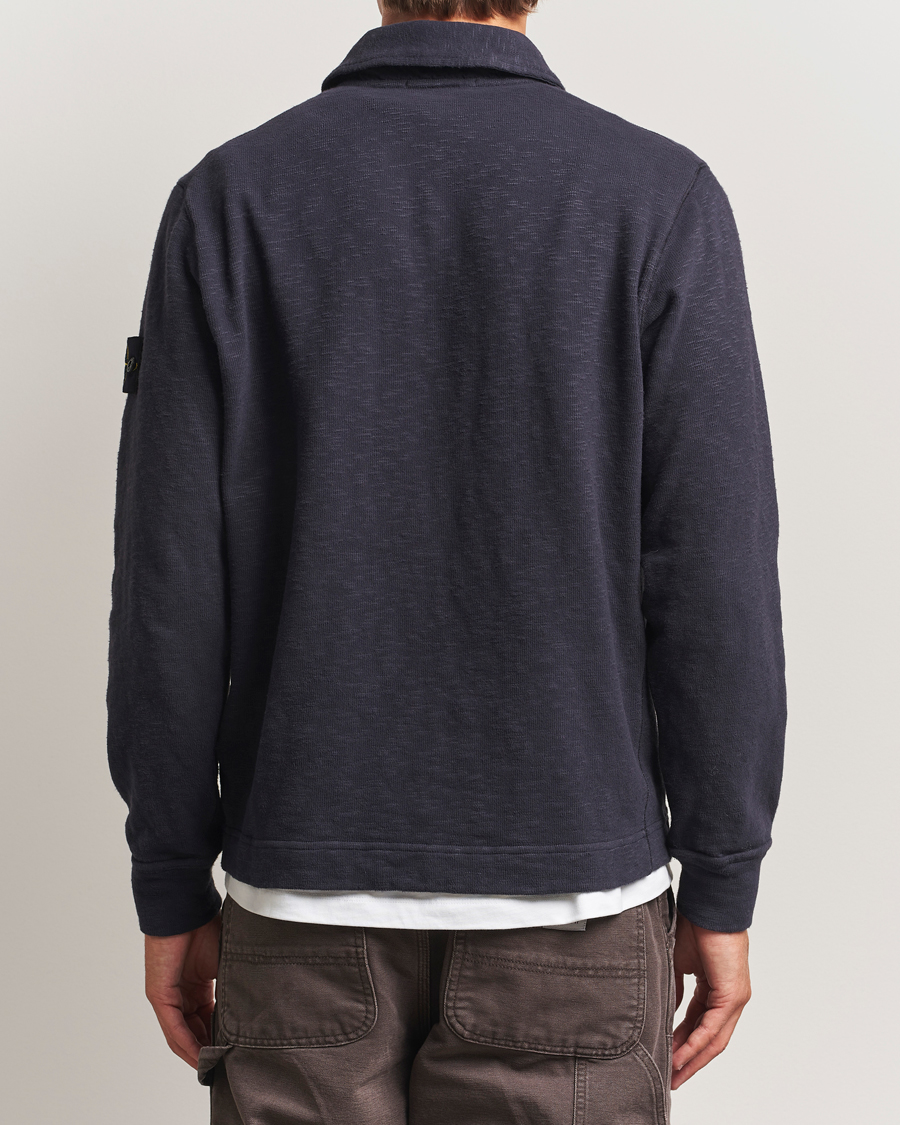 Men | Sweaters & Knitwear | Stone Island | Vanisé Brushed Heavy Cotton Polo Ink