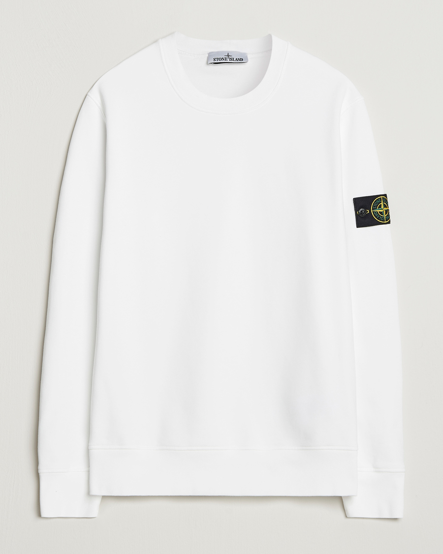 Stone Island Garment Dyed Fleece Sweatshirt White at CareOfCarl.com
