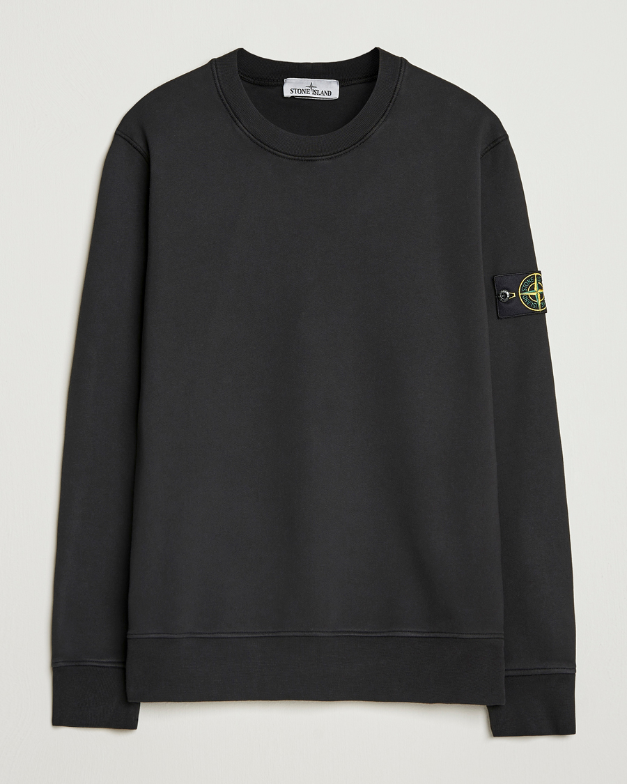 Men | Sweaters & Knitwear | Stone Island | Garment Dyed Fleece Sweatshirt Black