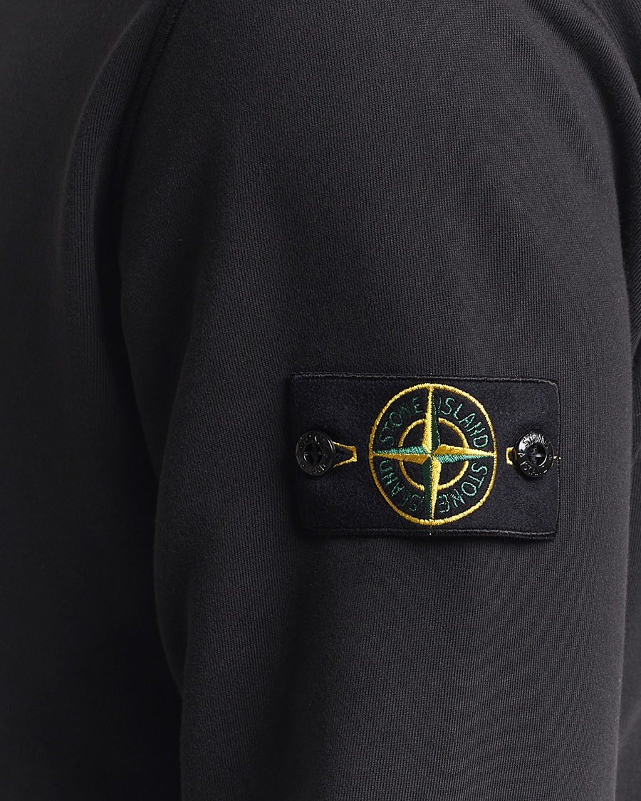 Men | Sweaters & Knitwear | Stone Island | Garment Dyed Fleece Sweatshirt Black
