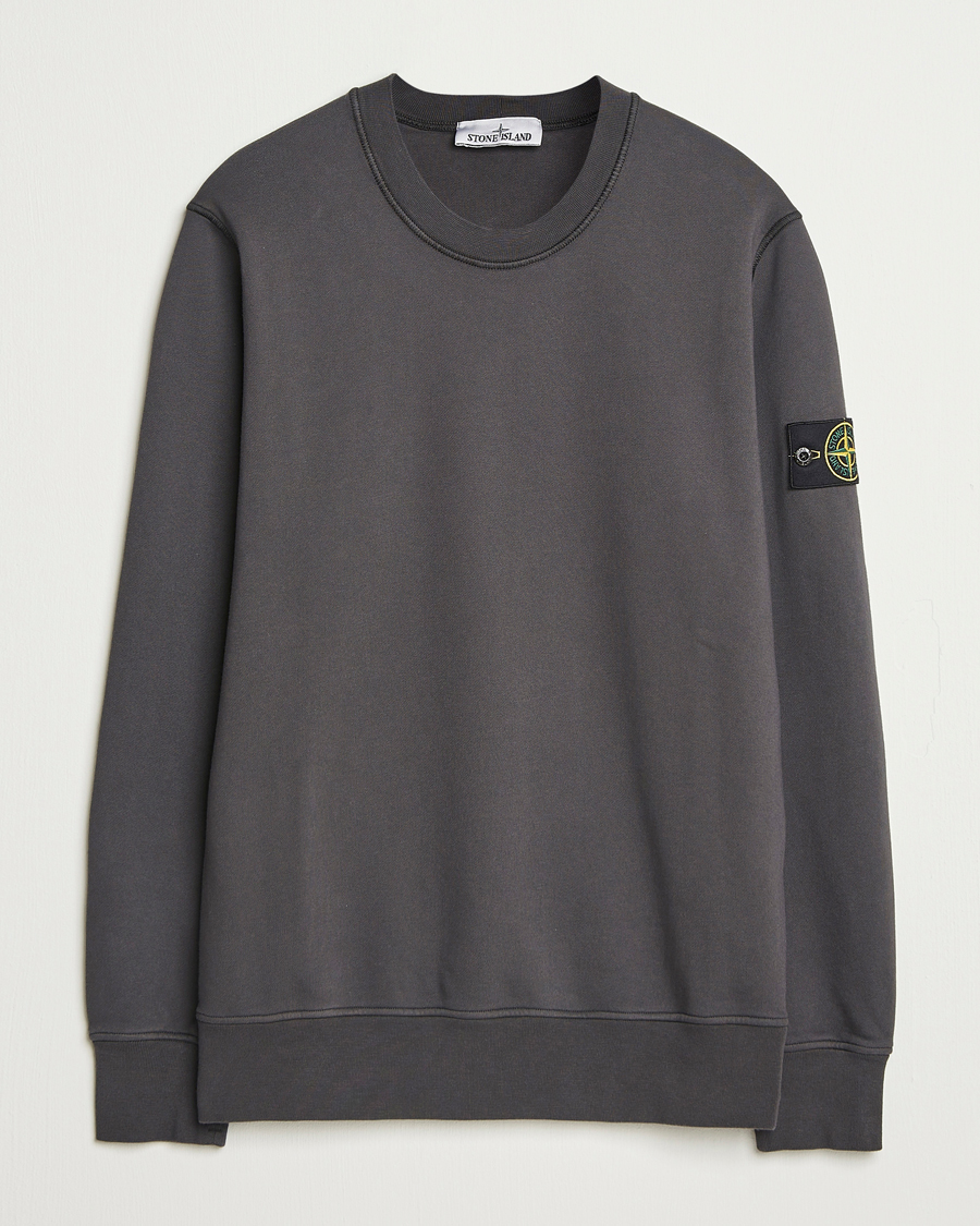 Men | Sweaters & Knitwear | Stone Island | Garment Dyed Fleece Sweatshirt Lead Grey