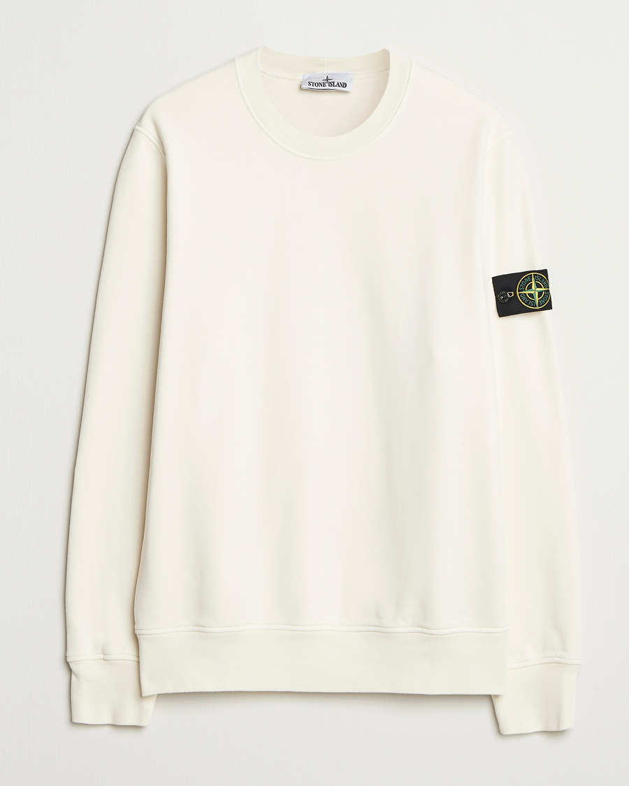Men | Sweaters & Knitwear | Stone Island | Garment Dyed Fleece Sweatshirt Ivory