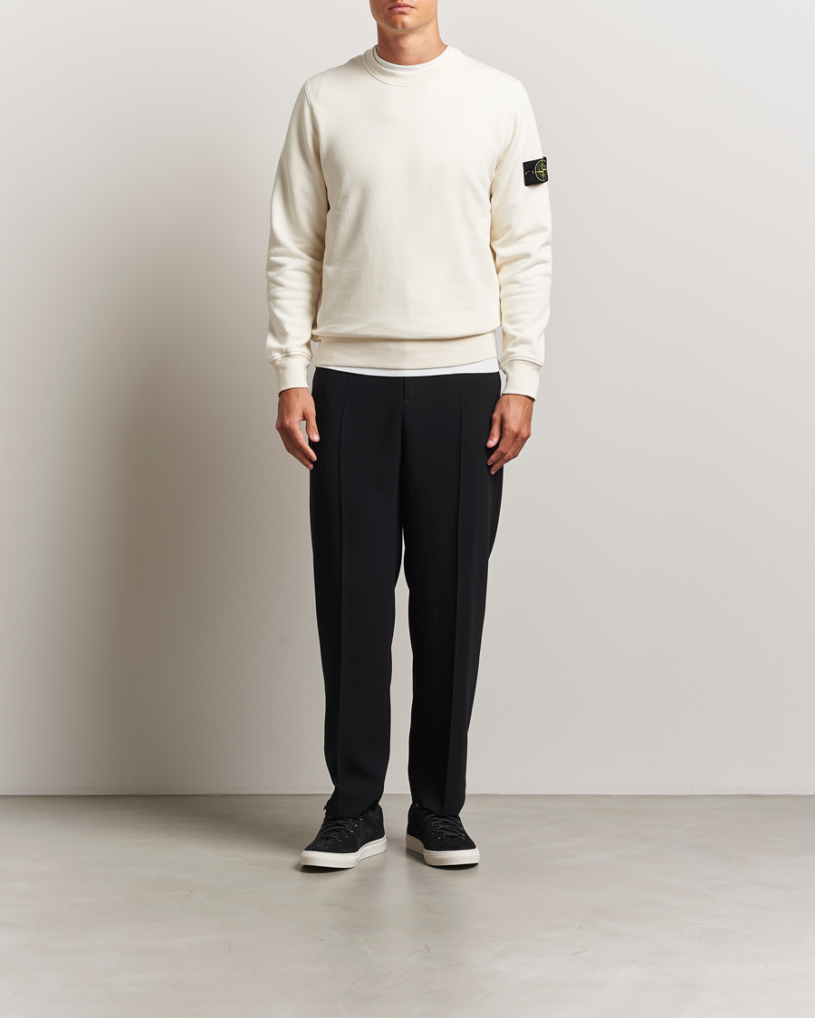 Men | Sweaters & Knitwear | Stone Island | Garment Dyed Fleece Sweatshirt Ivory