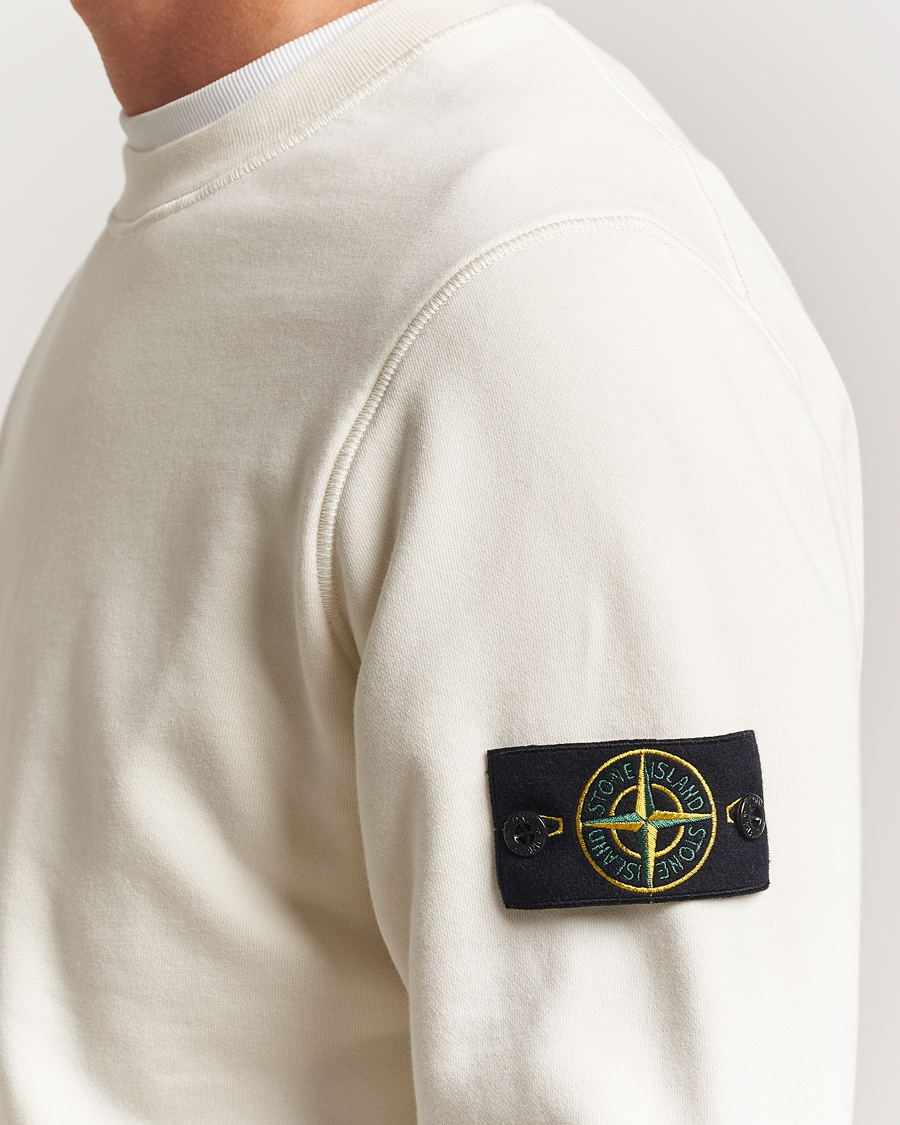 Men | Sweaters & Knitwear | Stone Island | Garment Dyed Fleece Sweatshirt Ivory